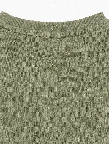Conjunto de 2 piezas de punto acanalado - Sudadera + pantalón
