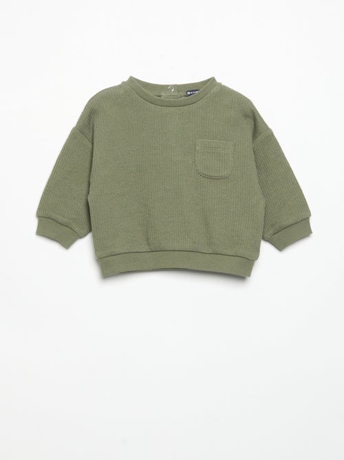 Conjunto de 2 piezas de punto acanalado - Sudadera + pantalón - Kiabi