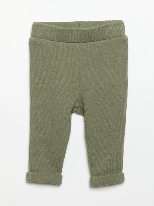 Conjunto de 2 piezas de punto acanalado - Sudadera + pantalón - Kiabi