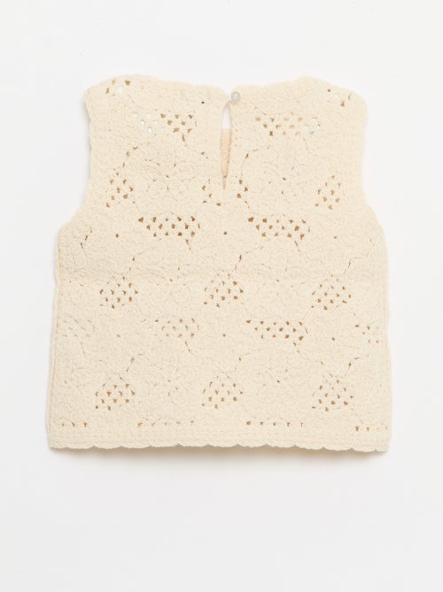 Conjunto de 2 piezas de punto de ganchillo - top + Pantalón corto - Kiabi