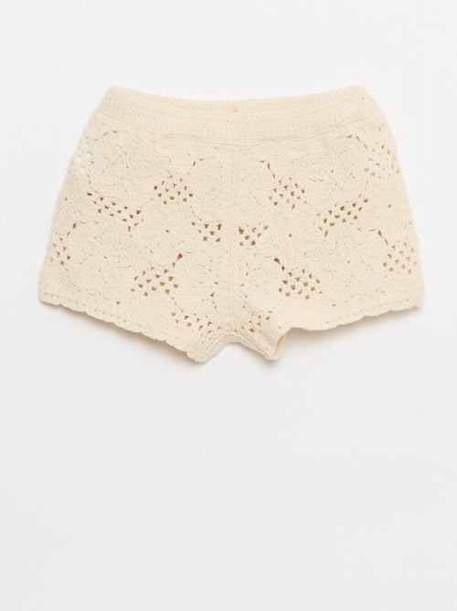 Conjunto de 2 piezas de punto de ganchillo - top + Pantalón corto - Kiabi
