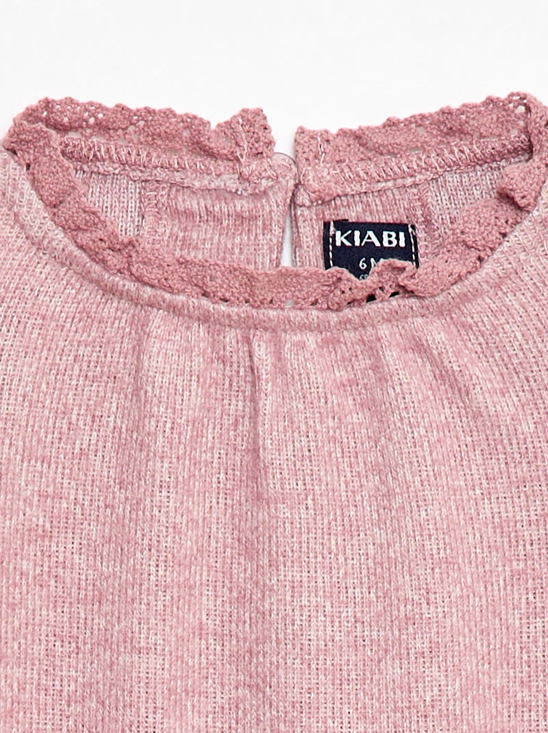 Conjunto de 2 piezas de punto Rosa - Kiabi