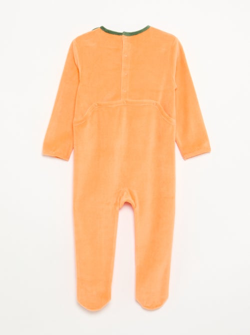 Conjunto de 2 piezas de terciopelo 'Halloween' - pelele + gorro - Kiabi