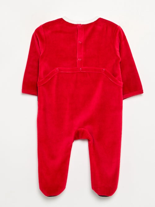Conjunto de 2 piezas 'Navidad' de terciopelo - pijama de dormir + gorro - Kiabi