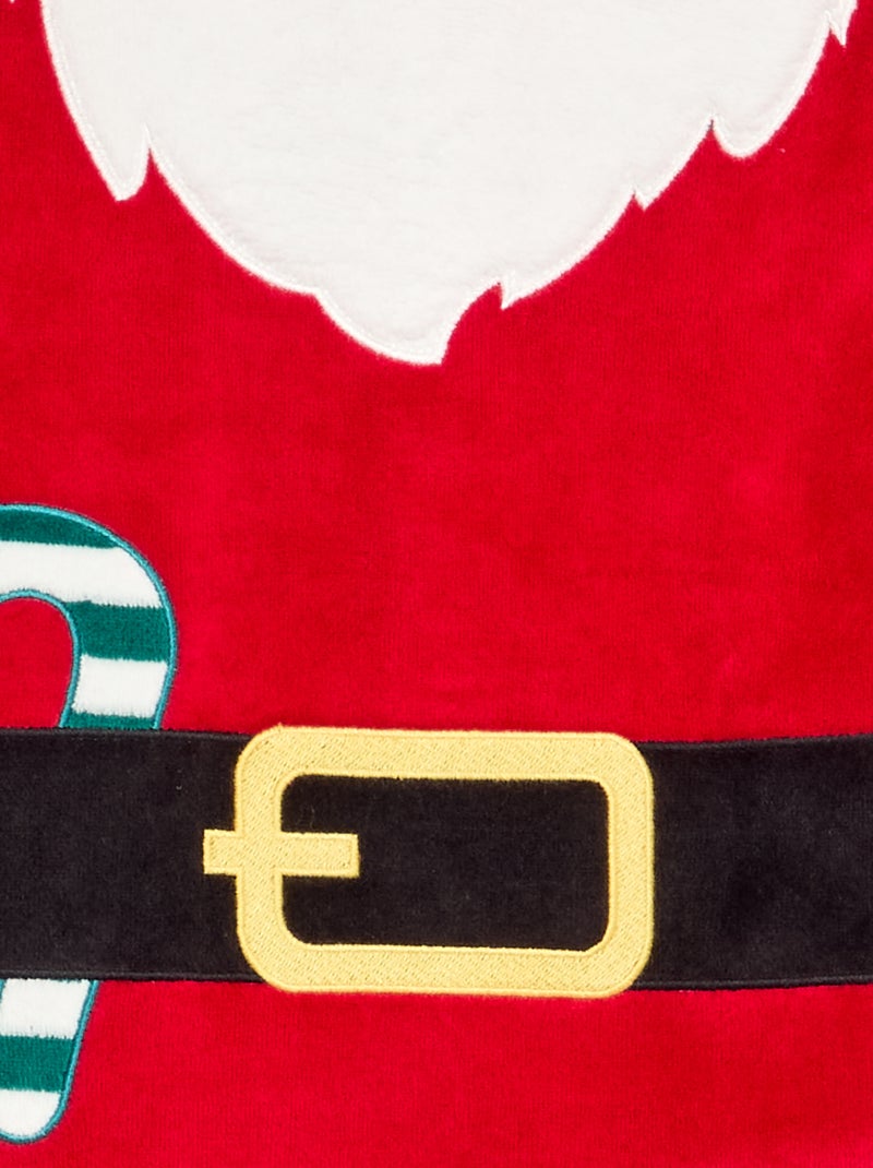 Conjunto de 2 piezas 'Navidad' de terciopelo - pijama de dormir + gorro Rojo - Kiabi