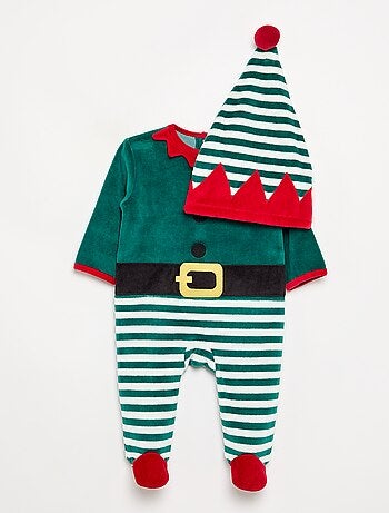 Conjunto de 2 piezas 'Navidad' de terciopelo - pijama de dormir + gorro