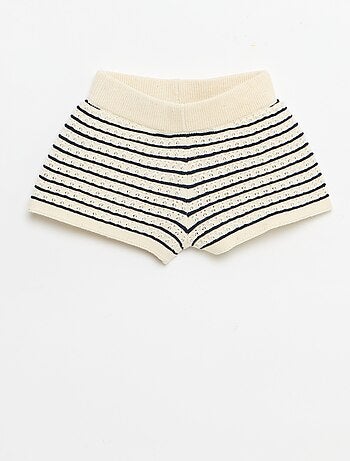 Conjunto de 2 piezas: Pantalón corto + camiseta de ganchillo