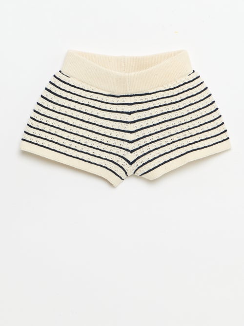 Conjunto de 2 piezas: Pantalón corto + camiseta de ganchillo - Kiabi
