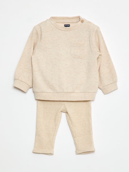 Conjunto de 2 piezas sudadera + leggings - Kiabi