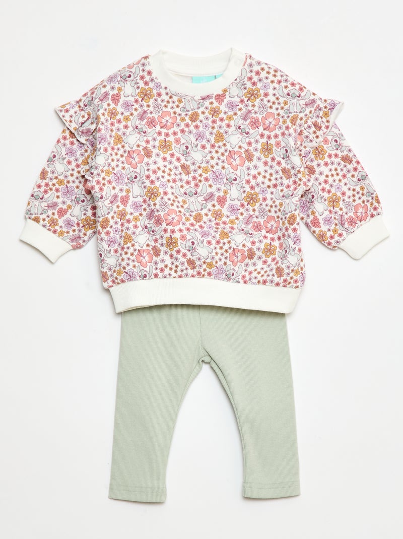Conjunto de 2 piezas sudadera + leggings 'Disney' Blanco - Kiabi