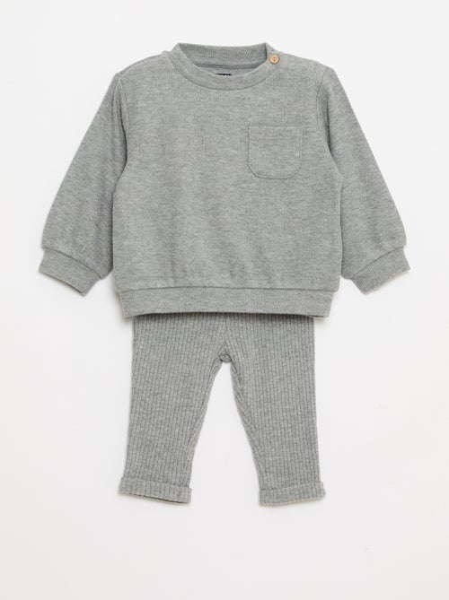 Conjunto de 2 piezas sudadera + leggings - Kiabi