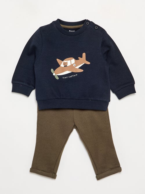 Conjunto de 2 piezas: sudadera + pantalón - Kiabi