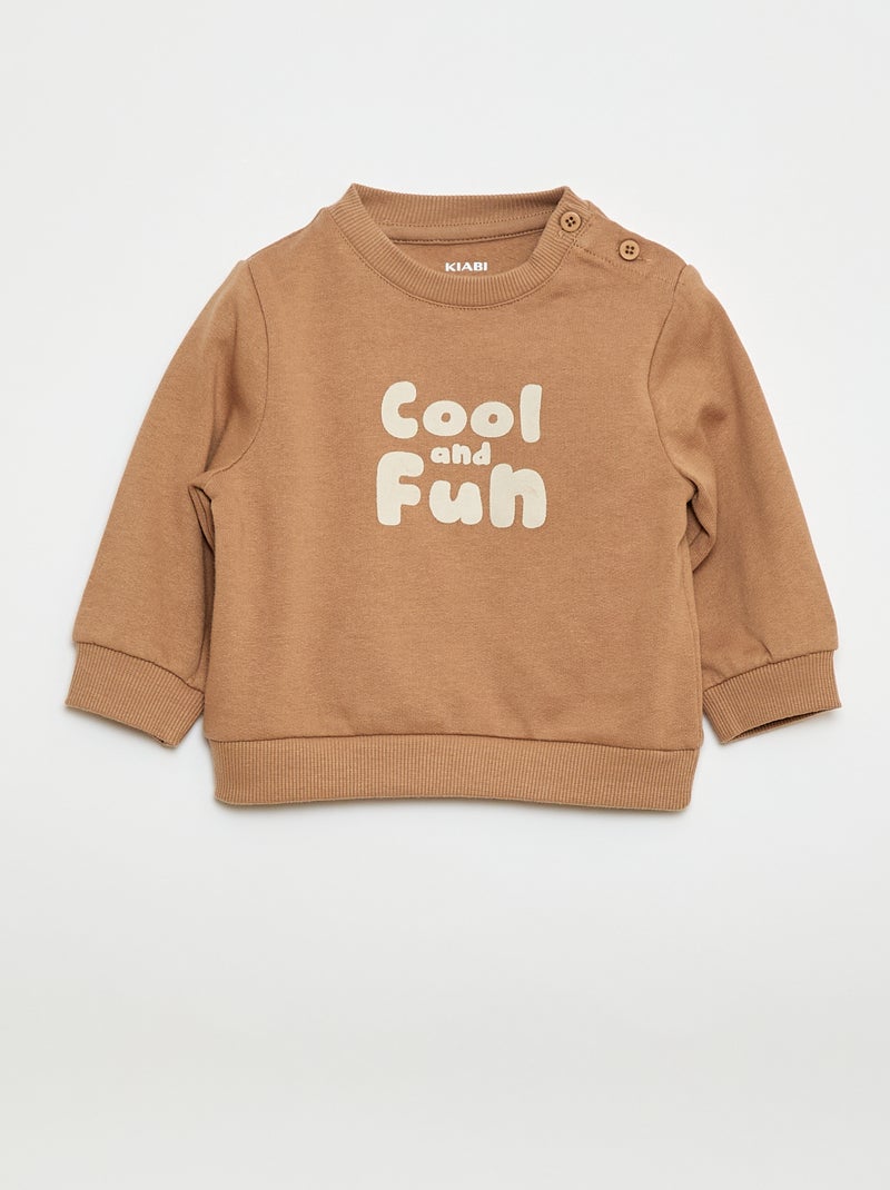 Conjunto de 2 piezas: sudadera + pantalón Beige - Kiabi