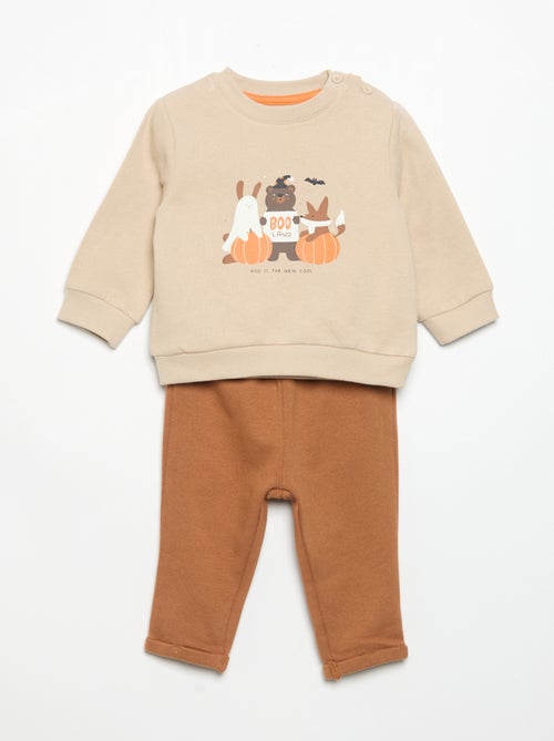 Conjunto de 2 piezas: sudadera + pantalón - Kiabi Conjunto de 2 piezas: sudadera + pantalón - Kiabi