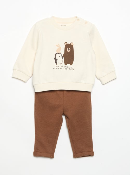 Conjunto de 2 piezas: sudadera + pantalón - Kiabi Conjunto de 2 piezas: sudadera + pantalón - Kiabi