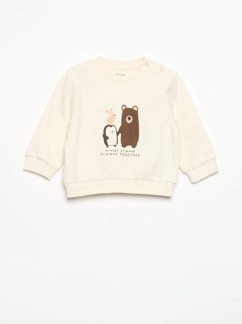 Conjunto de 2 piezas: sudadera + pantalón Beige - Kiabi