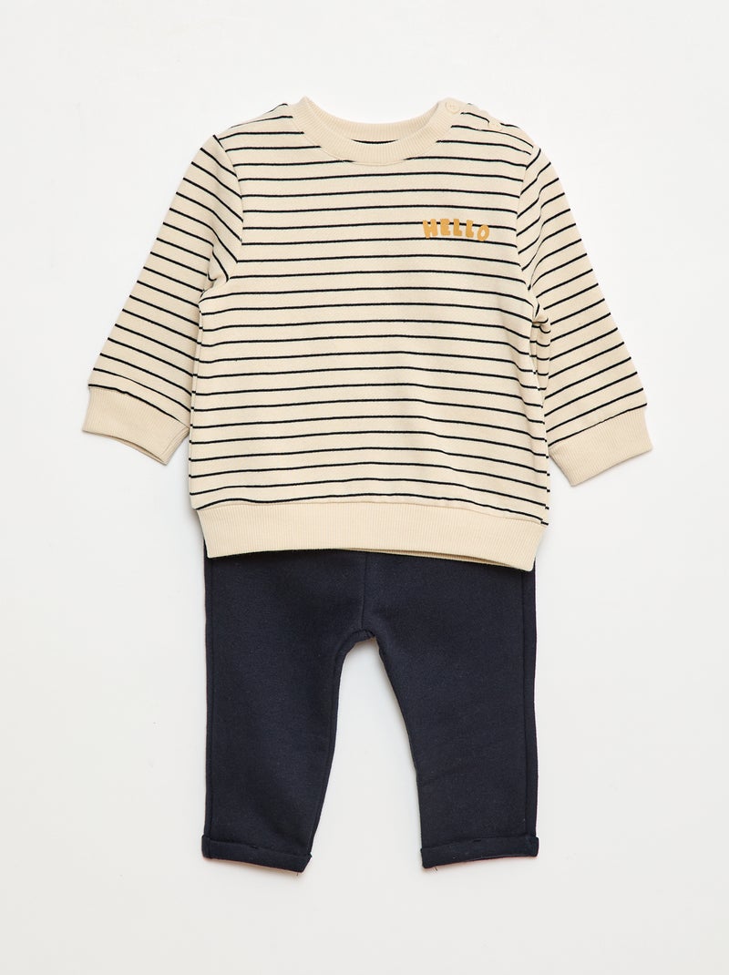 Conjunto de 2 piezas: sudadera + pantalón Blanco - Kiabi