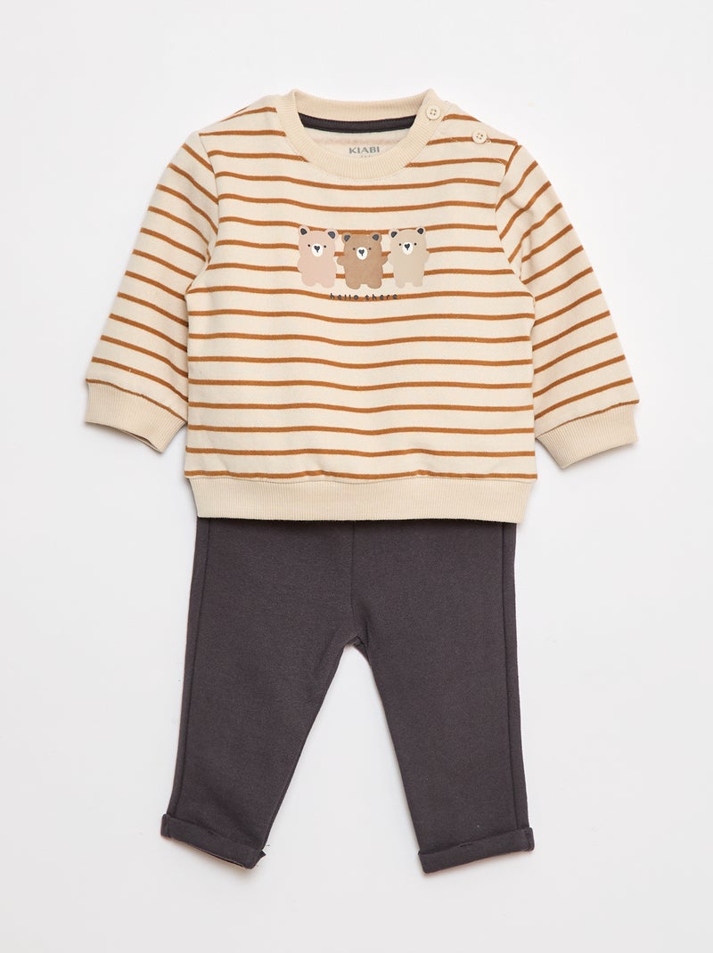 Conjunto de 2 piezas: sudadera + pantalón Blanco - Kiabi