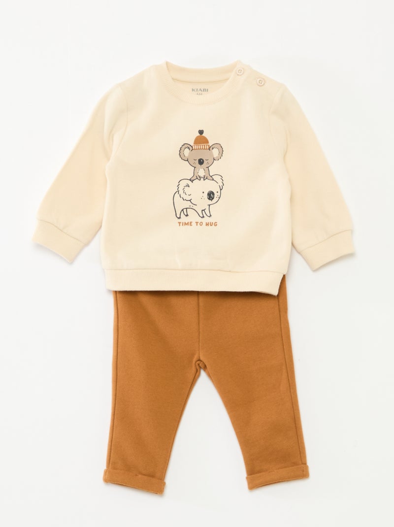 Conjunto de 2 piezas: sudadera + pantalón Blanco - Kiabi