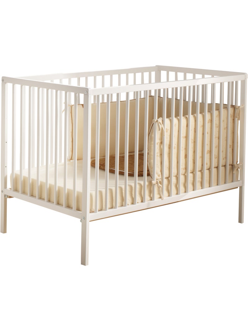 Conjunto de 3 muebles para bebé >: cuna de 120 x 60 cm con barrotes, cambiador y - SAUTHON Blanco - Kiabi