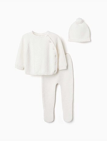 Conjunto de 3 piezas de punto de algodón