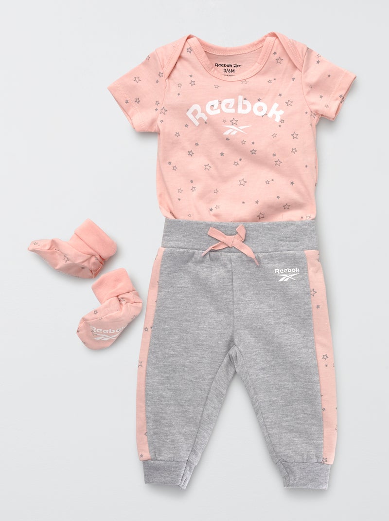 Conjunto de 3 piezas 'Reebok' rosa/gris - Kiabi
