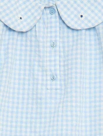 Conjunto de 3 piezas: túnica + Pantalón corto + diadema de vichy