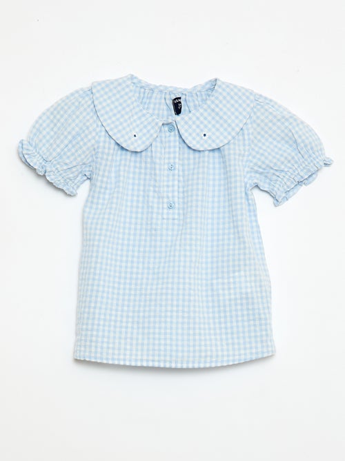 Conjunto de 3 piezas: túnica + Pantalón corto + diadema de vichy - Kiabi