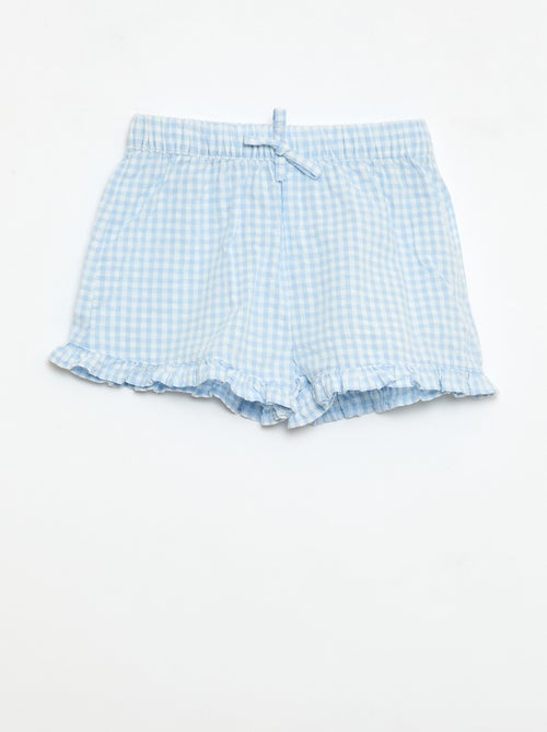 Conjunto de 3 piezas: túnica + Pantalón corto + diadema de vichy - Kiabi