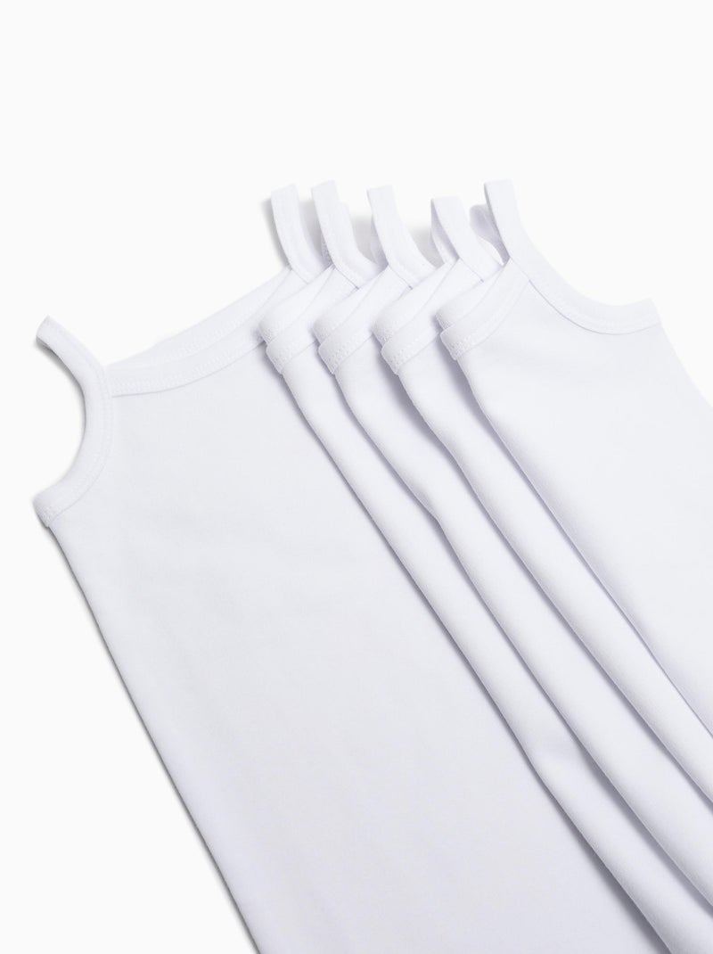 Conjunto de 5 bodies con tirantes, MO Fashion Blanco - Kiabi