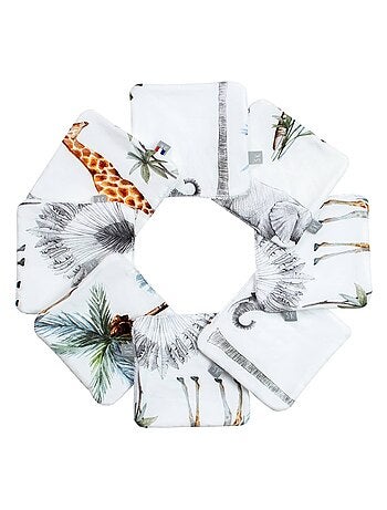 Conjunto de 8 toallitas lavables de bambú, safari | SEVIRA KIDS
