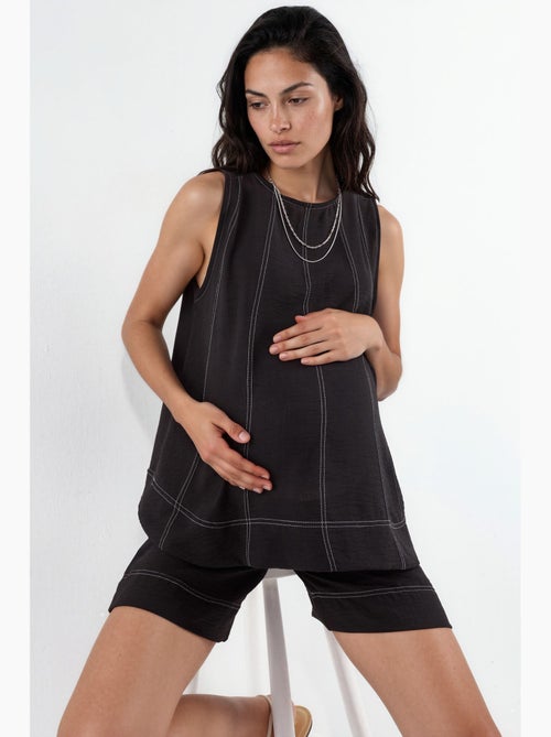 Conjunto de ajuste relajado con detalle de puntadas hiccup - Kiabi Conjunto de ajuste relajado con detalle de puntadas hiccup - Kiabi