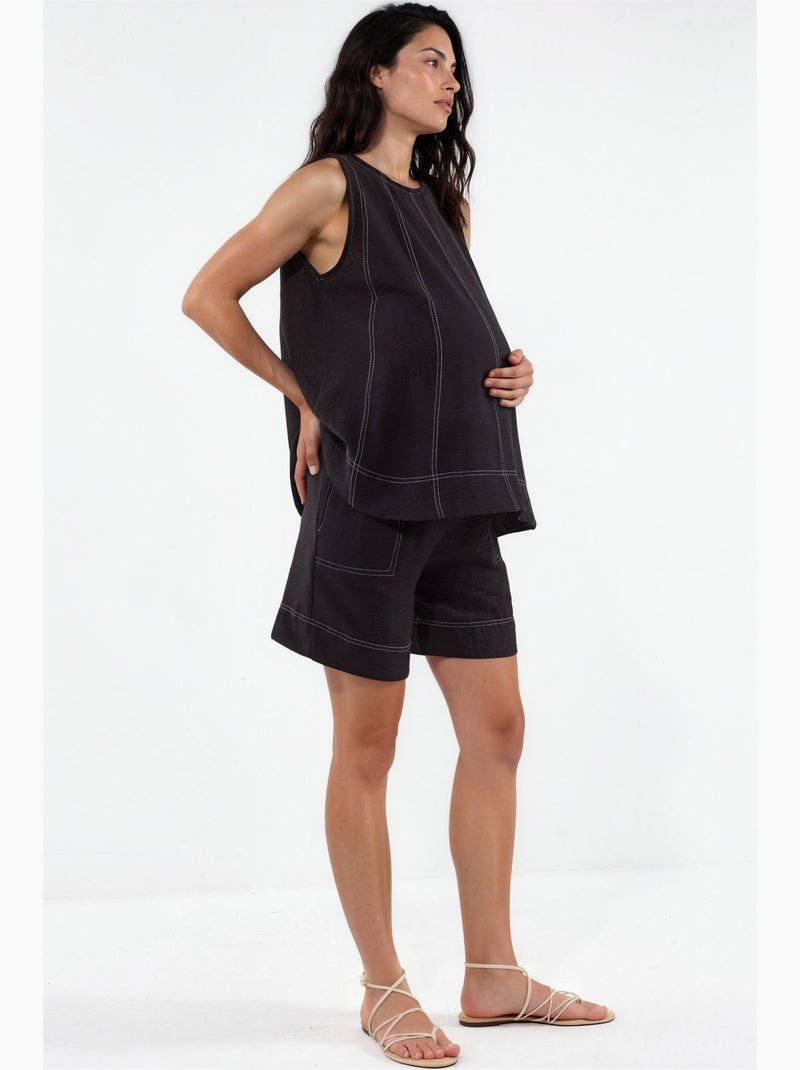 Conjunto de ajuste relajado con detalle de puntadas hiccup Negro - Kiabi