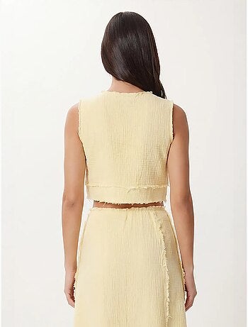 Conjunto de algodón con blusa sin mangas y falda midi istanbul
