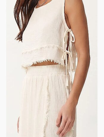 Conjunto de algodón con blusa sin mangas y falda midi istanbul