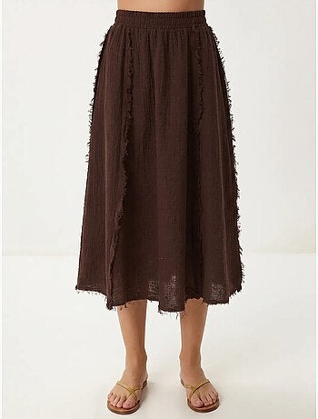 Conjunto de algodón con blusa sin mangas y falda midi istanbul
