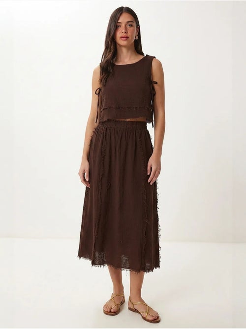 Conjunto de algodón con blusa sin mangas y falda midi istanbul - Kiabi