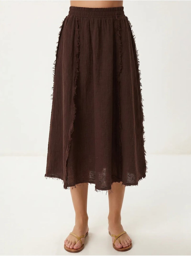 Conjunto de algodón con blusa sin mangas y falda midi istanbul Marrón - Kiabi