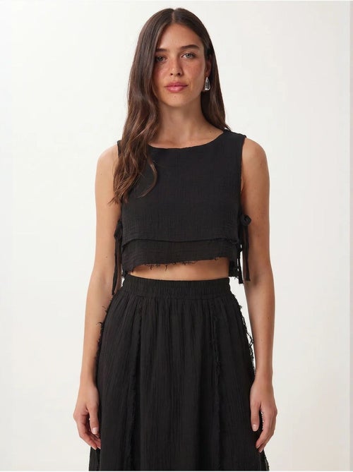 Conjunto de algodón con blusa sin mangas y falda midi istanbul - Kiabi