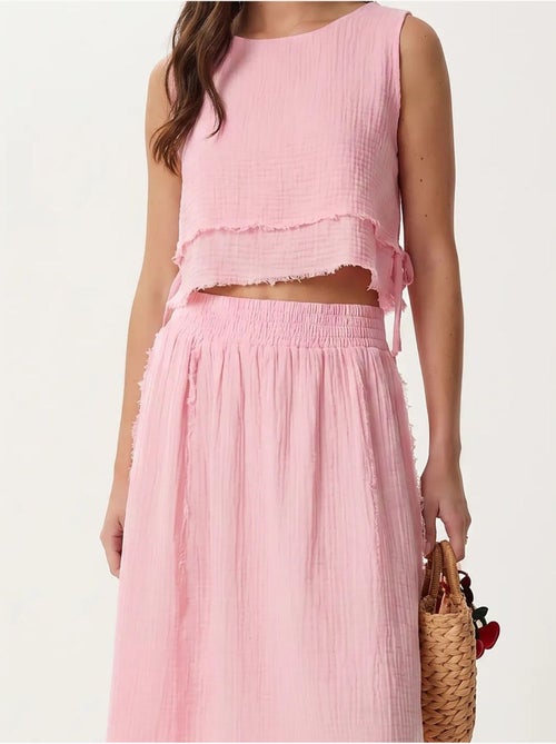 Conjunto de algodón con blusa sin mangas y falda midi istanbul - Kiabi Conjunto de algodón con blusa sin mangas y falda midi istanbul - Kiabi