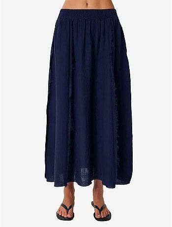 Conjunto de algodón de blusa sin mangas y falda de pernera ancha istanbul