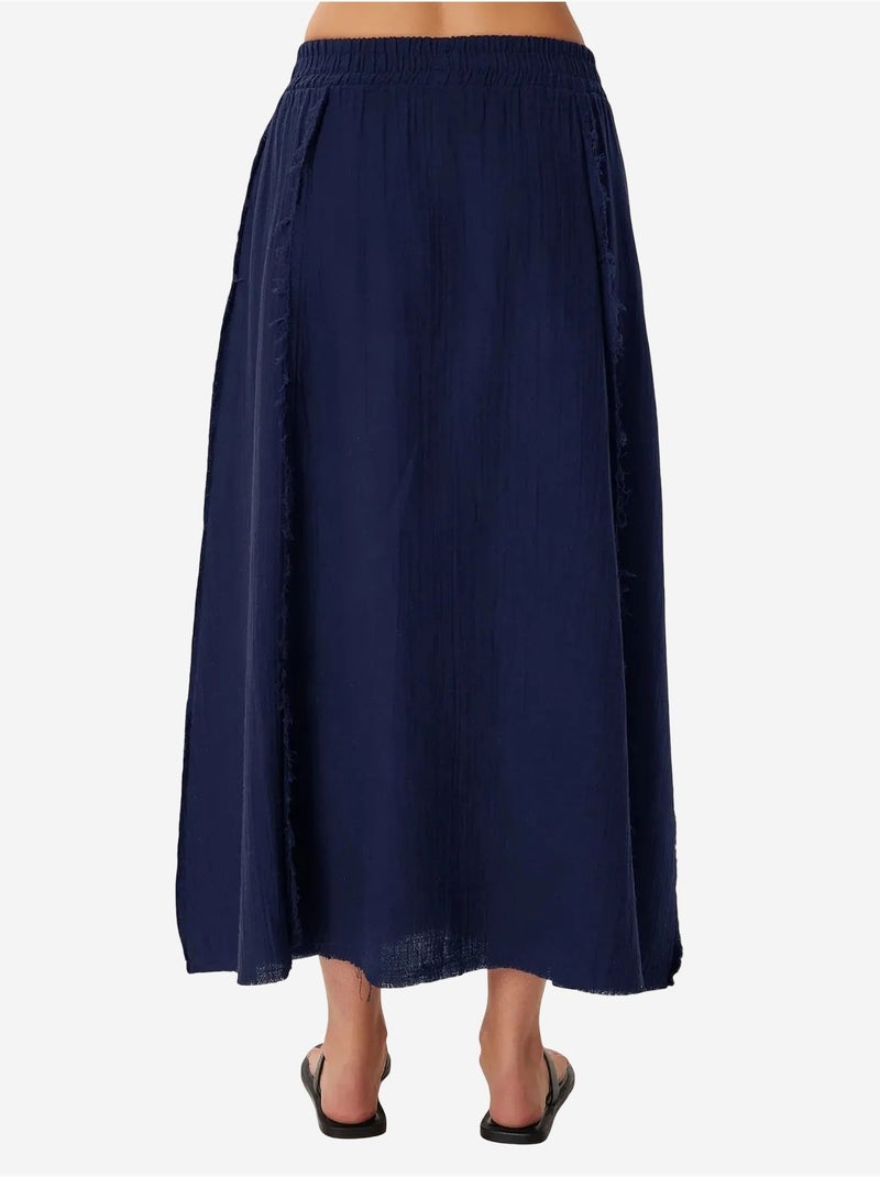 Conjunto de algodón de blusa sin mangas y falda de pernera ancha istanbul Azul marino - Kiabi