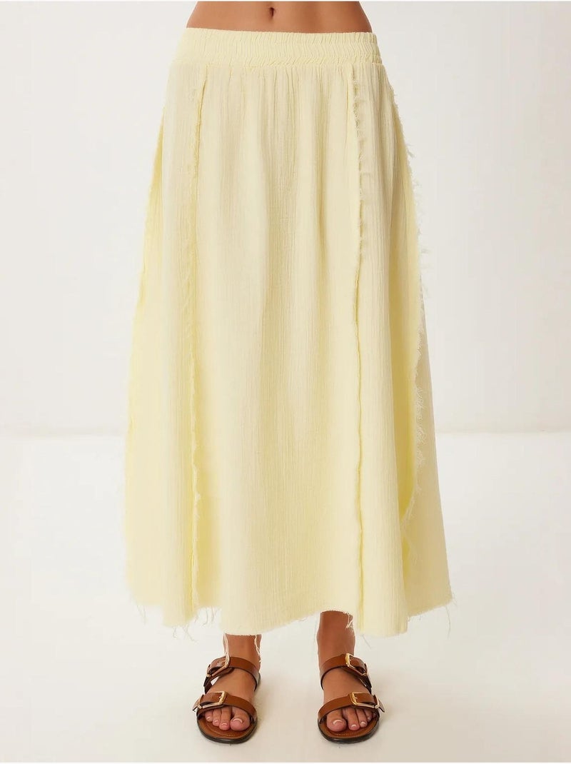 Conjunto de algodón de blusa sin mangas y falda de pernera ancha istanbul Crema - Kiabi