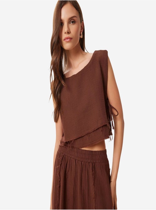 Conjunto de algodón de blusa sin mangas y falda de pernera ancha istanbul - Kiabi Conjunto de algodón de blusa sin mangas y falda de pernera ancha istanbul - Kiabi