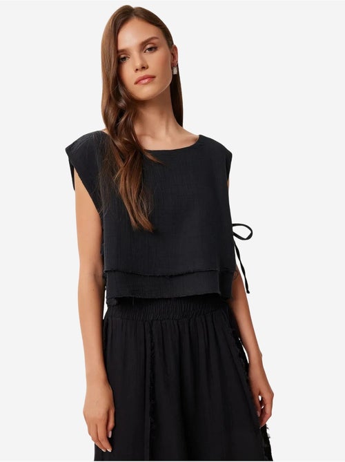 Conjunto de algodón de blusa sin mangas y falda de pernera ancha istanbul - Kiabi Conjunto de algodón de blusa sin mangas y falda de pernera ancha istanbul - Kiabi