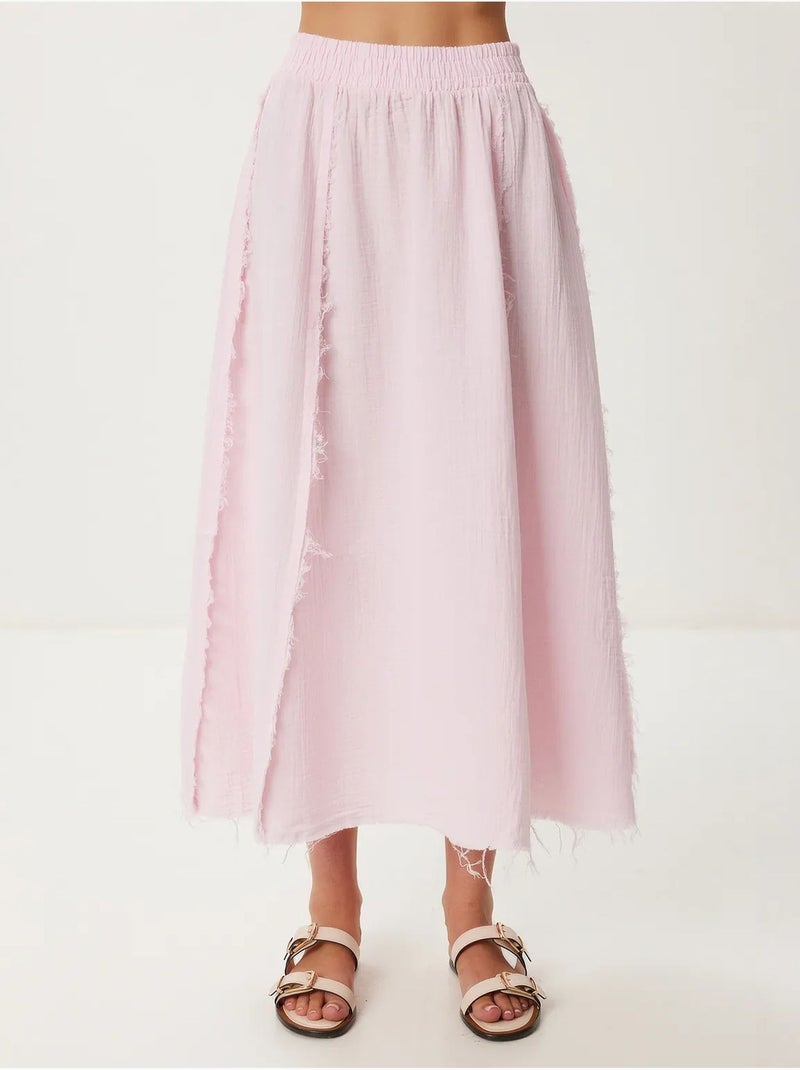 Conjunto de algodón de blusa sin mangas y falda de pernera ancha istanbul Rosa claro - Kiabi