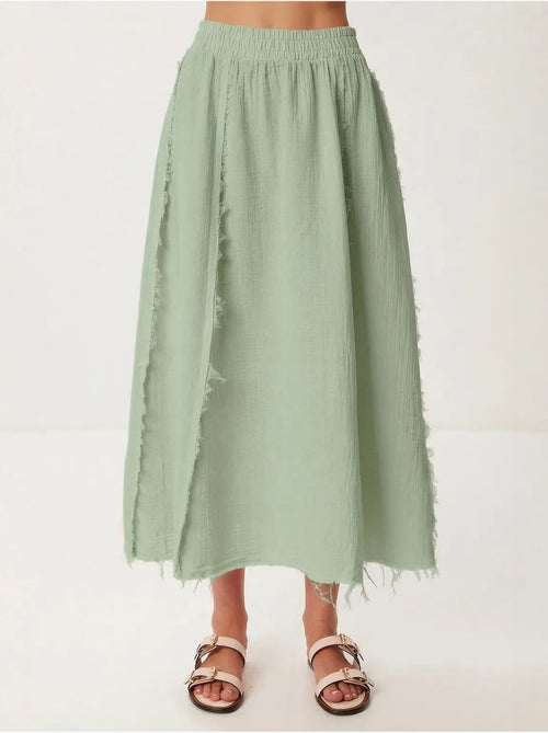 Conjunto de algodón de blusa sin mangas y falda de pernera ancha istanbul - Kiabi Conjunto de algodón de blusa sin mangas y falda de pernera ancha istanbul - Kiabi
