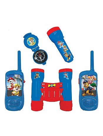 conjunto de aventuras Paw Patrol con walkie talkies de hasta 120 m, prismáticos y brújula