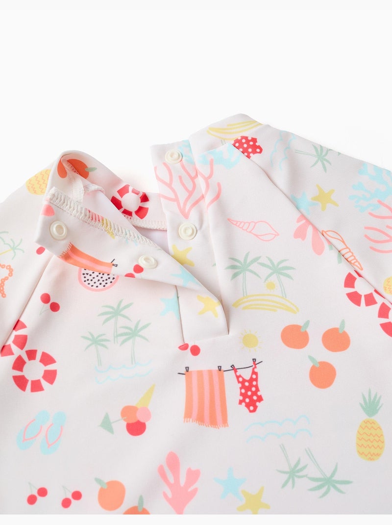 Conjunto de baño con protección UV 40+ y motivo de playa Blanco - Kiabi