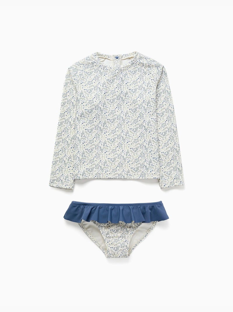 Conjunto de baño con protección UV 40+ y motivo floral You&Me Beige claro - Kiabi